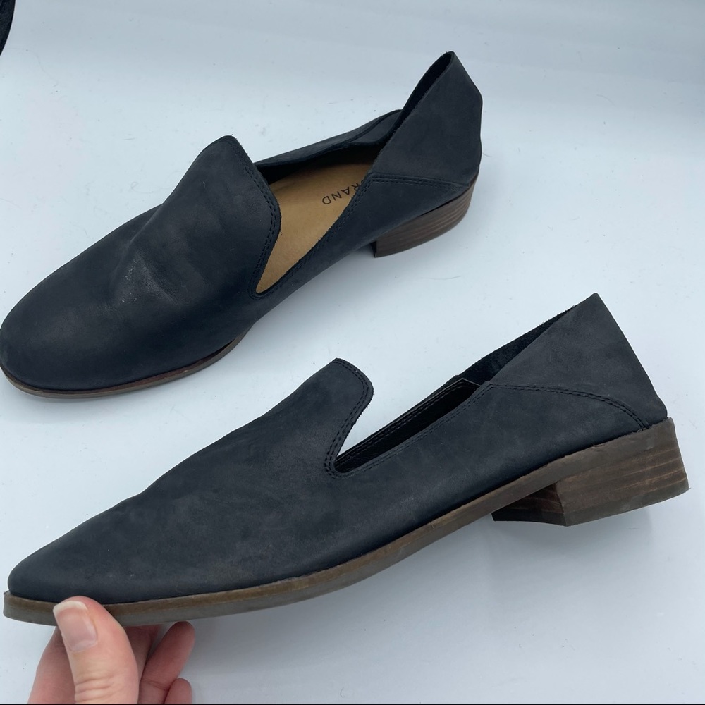 Lucky Brand Black Cahill Leather Loafer Flats 10
